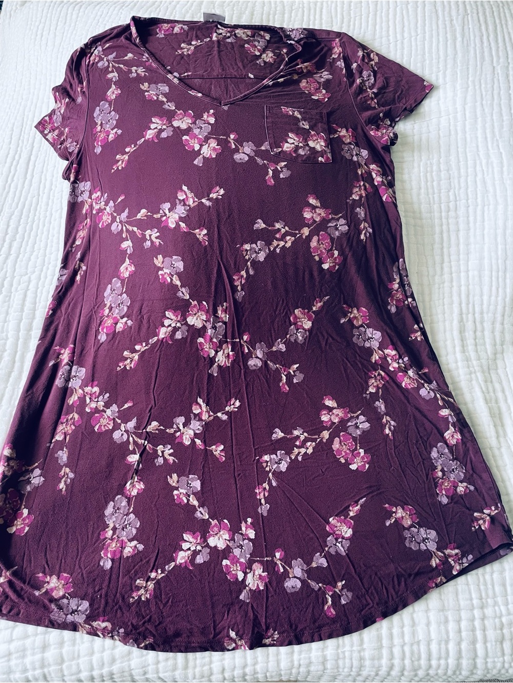 Soma Sleepwear Set of 3- Black, black floral & Plum Floral gowns - Picture 4 of 4